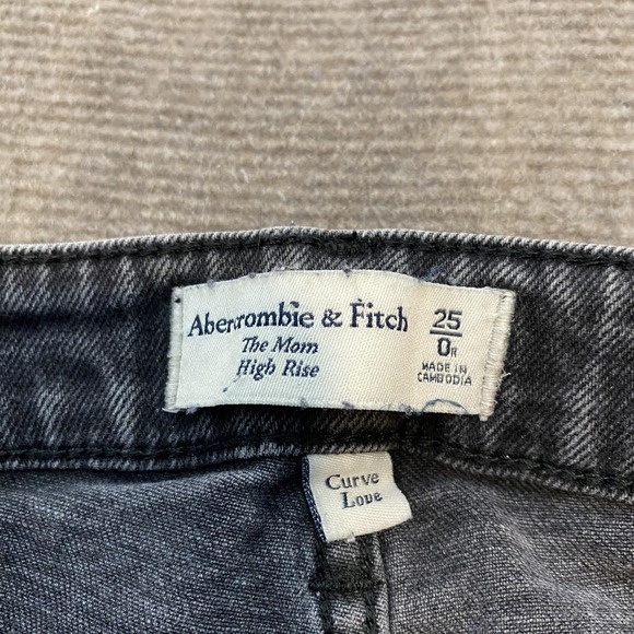 Abercrombie & Fitch Mom Jeans Womens 25 Gray High Rise Curve Love Straight Leg - Picture 3 of 12